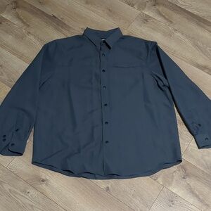 Solaris Tech Mens Shirt Long Sleeve Button Up Grey Sz XL NWT
